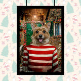 Candy Cane Cutie – Festive Pet Costume Portrait