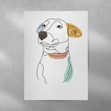 One Line Art Colored - Custom Pet Portrait