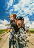 Biker Paws – Custom Multi-Pet Motorcycle Portrait