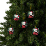 Personalized Ceramic Pet Christmas Theme Ornament - Custom Christmas Ceramic Ornament
