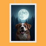 Full Moon Pet Portrait - Custom Pet Portrait