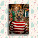 Candy Cane Cutie – Festive Pet Costume Portrait