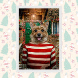 Candy Cane Cutie – Festive Pet Costume Portrait