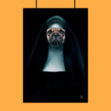 The Nun Halloween Pet Portrait - Custom Pet Portrait