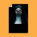 The Nun Halloween Pet Portrait - Custom Pet Portrait