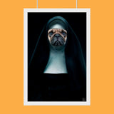 The Nun Halloween Pet Portrait - Custom Pet Portrait