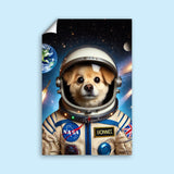 Custom Pet Portrait – “The Astronaut Explorer” | Outer Space Pet Art Canvas