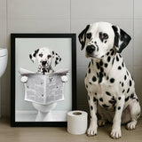 Bathroom Paw Pet Portrait – Funny Custom Pet Art - Bathroom Portrait - 1 Pet - Furr and Family