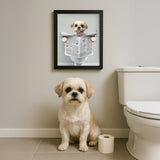 Bathroom Paw Pet Portrait – Funny Custom Pet Art - Bathroom Portrait - 1 Pet - Furr and Family