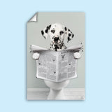 Bathroom Paw Pet Portrait – Funny Custom Pet Art - Bathroom Portrait - 1 Pet - Furr and Family