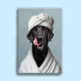 Bathroom Spa Dog Portrait – Funny Custom Pet Art - 1 Pet - Furr and Family