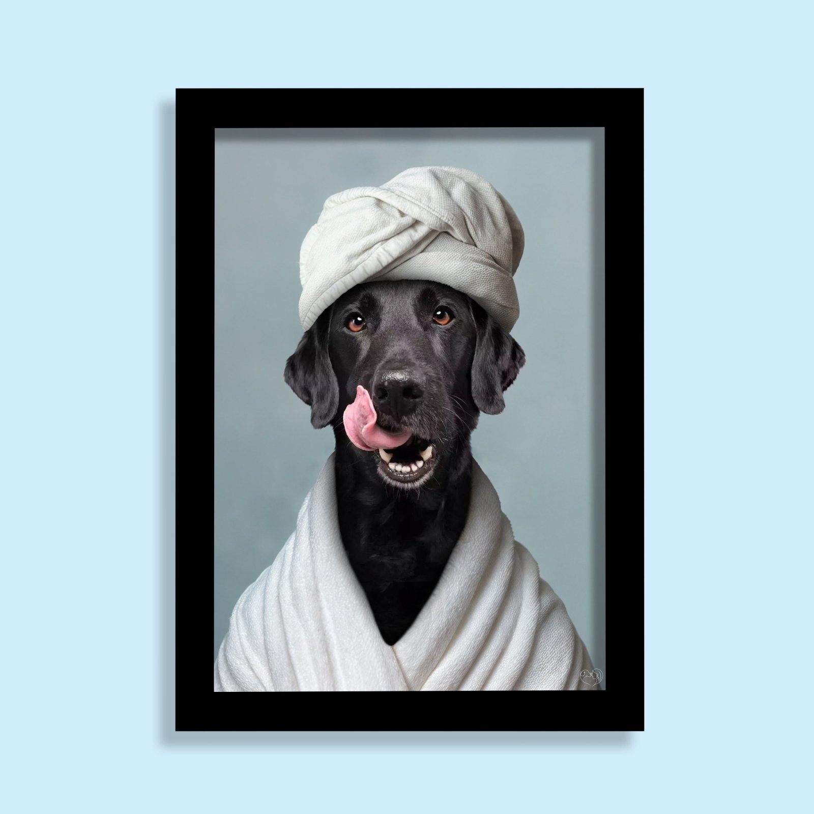 Bathroom Spa Dog Portrait – Funny Custom Pet Art - 1 Pet - Furr and Family