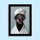 Bathroom Spa Dog Portrait – Funny Custom Pet Art - 1 Pet - Furr and Family