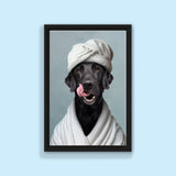 Bathroom Spa Dog Portrait – Funny Custom Pet Art - 1 Pet - Furr and Family
