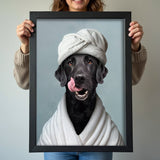 Bathroom Spa Dog Portrait – Funny Custom Pet Art - 1 Pet - Furr and Family