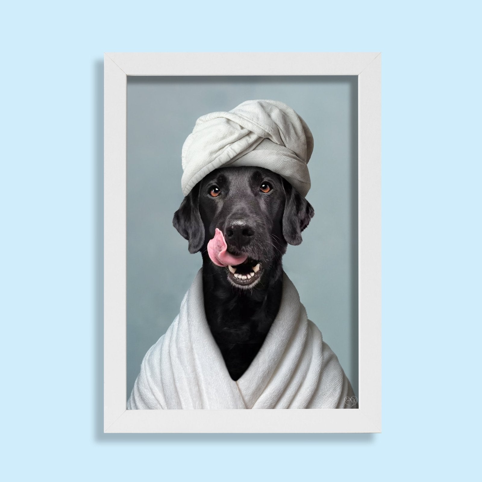 Bathroom Spa Dog Portrait – Funny Custom Pet Art - 1 Pet - Furr and Family