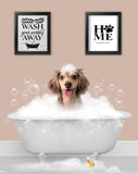 BathTub Bathroom Pet Portrait – Funny Custom Pet Art - 1 Pet - Furr and Family