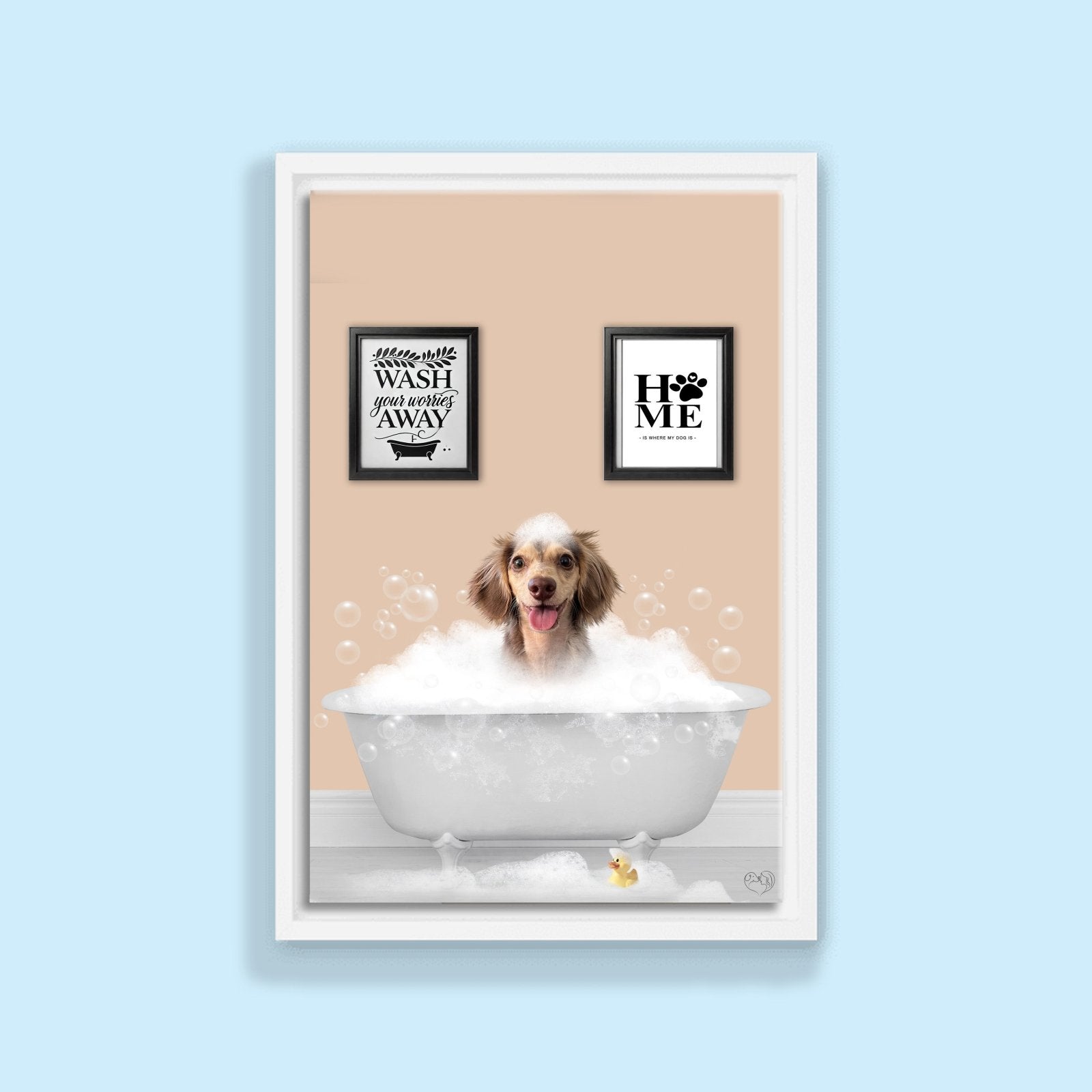 BathTub Bathroom Pet Portrait – Funny Custom Pet Art - 1 Pet - Furr and Family