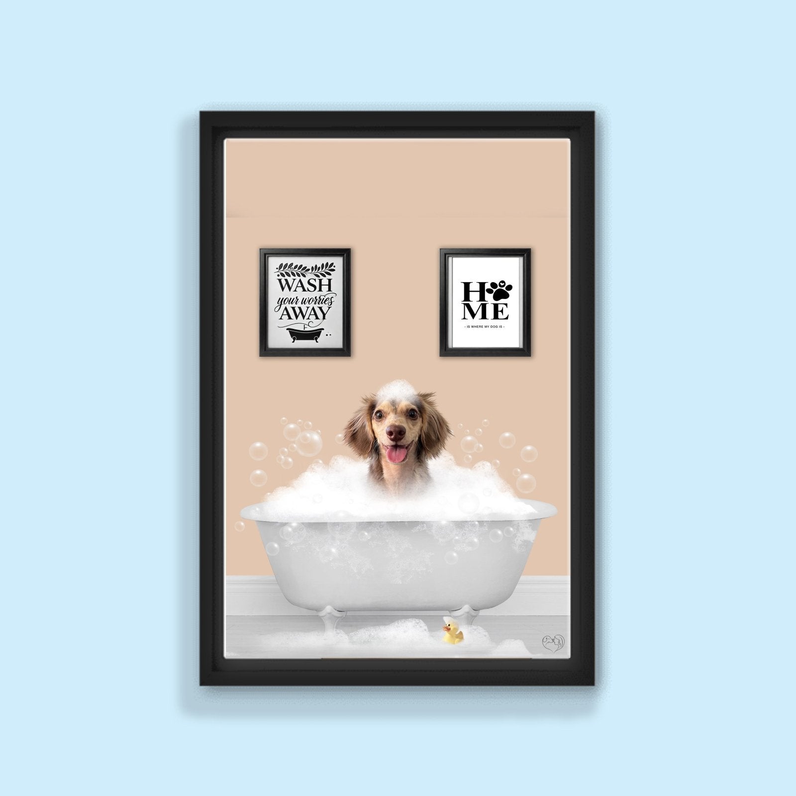 BathTub Bathroom Pet Portrait – Funny Custom Pet Art - 1 Pet - Furr and Family