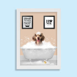 BathTub Bathroom Pet Portrait – Funny Custom Pet Art - 1 Pet - Furr and Family