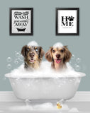 BathTub Bathroom Pet Portrait – Funny Custom Pet Art - 1 Pet - Furr and Family