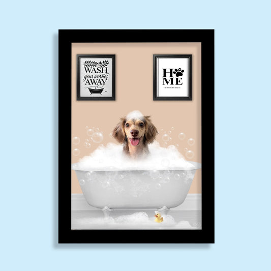 BathTub Bathroom Pet Portrait – Funny Custom Pet Art - 1 Pet - Furr and Family