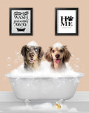 BathTub Bathroom Pet Portrait – Funny Custom Pet Art - 1 Pet - Furr and Family
