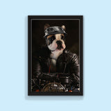 Biker Boss Pet Portrait – Funny Custom Motorcycle Art - 1 Pet - Furr and Family
