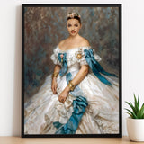 Blue Ribbon Renaissance Queen Custom Art - Human Portrait - Female - Furr and Family