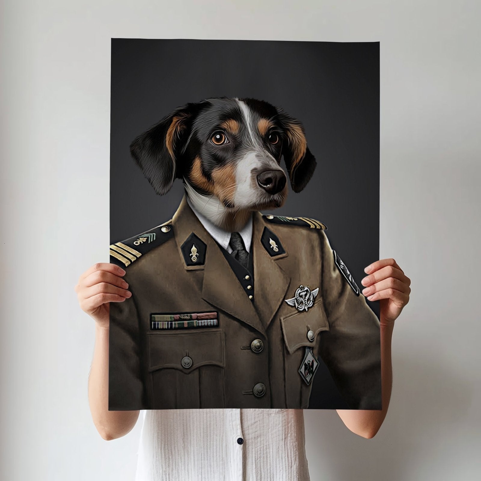 Brigadier Bark – Custom Regal Military Pet Portrait - 1 Pet - Furr and Family