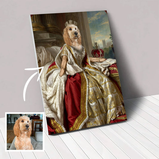 British Royal Queen - Custom Pet Portrait - 1 Pet - Furr and Family