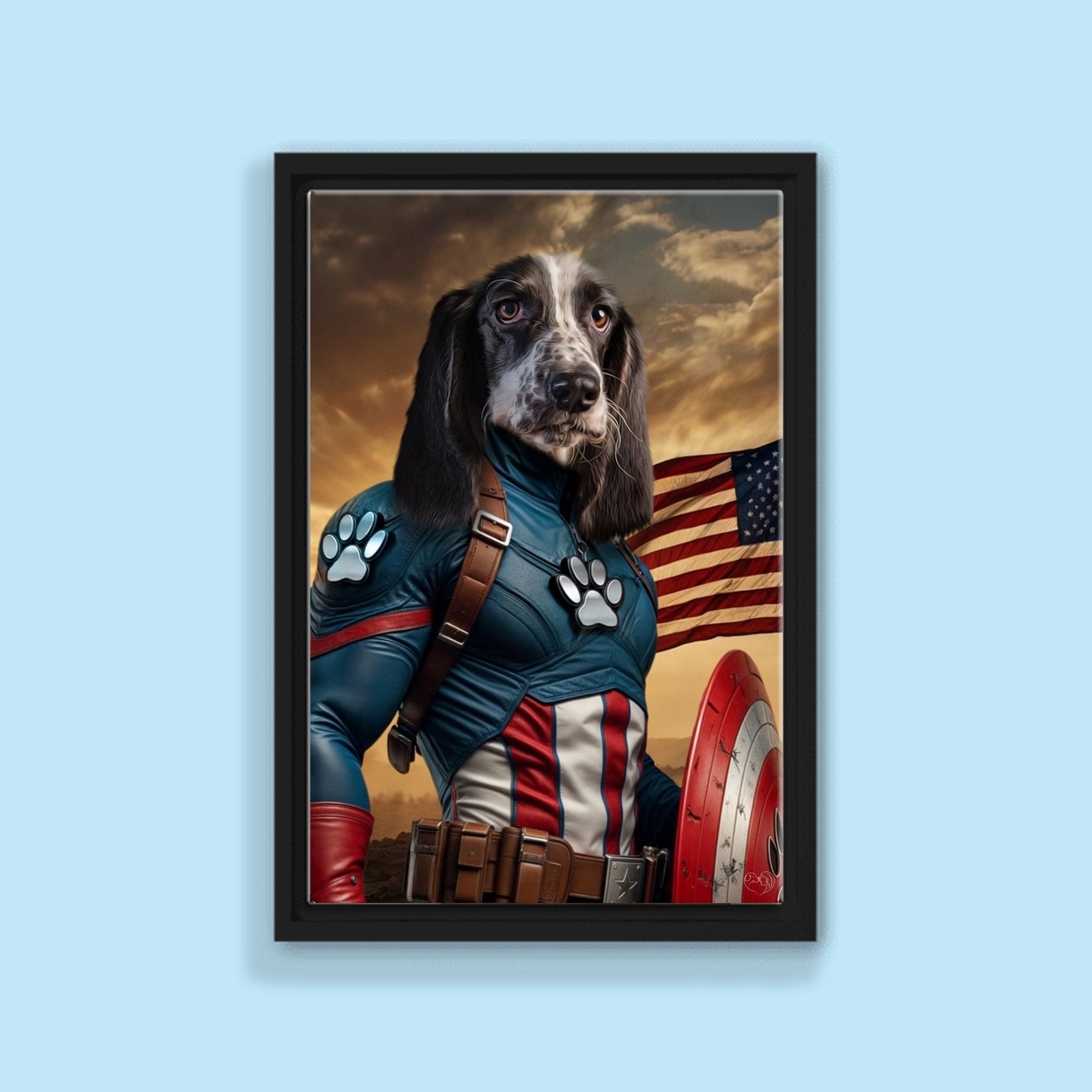 Captain Pet America – Custom Superhero Pet Portrait - 1 Pet - Furr and Family