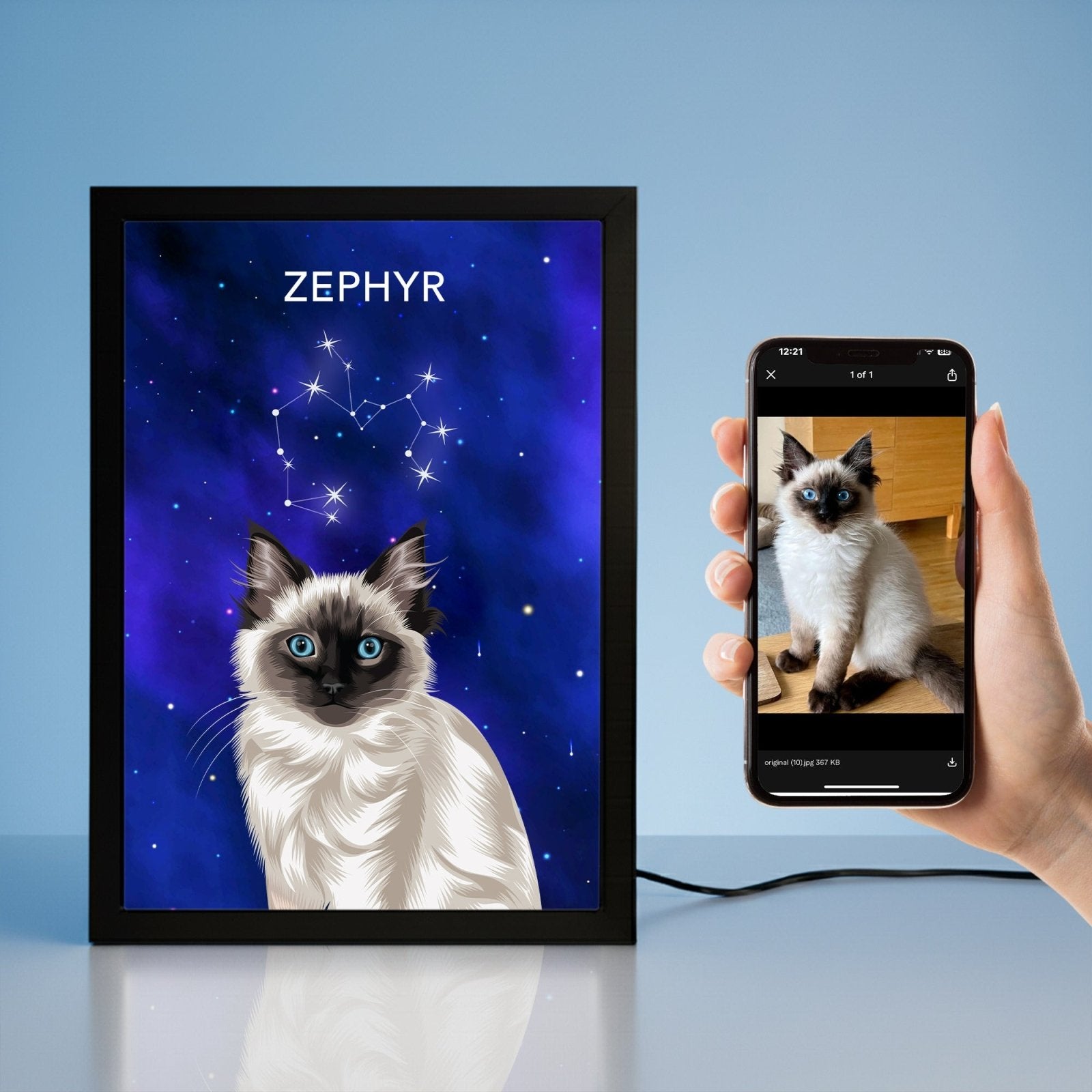 Celestial Pet Portrait LED Night Light - Night Light Pet Portrait - 1 Pet - Furr and Family