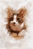 Classic Watercolor Pet Art – Custom Watercolor Pet Portrait - 1 Pet - Furr and Family