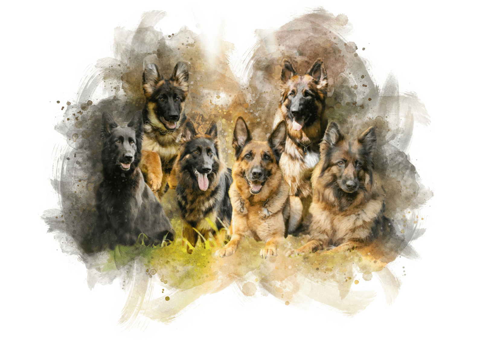 Classic Watercolor Pet Art – Custom Watercolor Pet Portrait - 1 Pet - Furr and Family