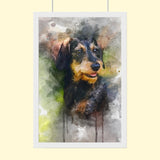 Classic Watercolor Pet Art – Custom Watercolor Pet Portrait - 1 Pet - Furr and Family