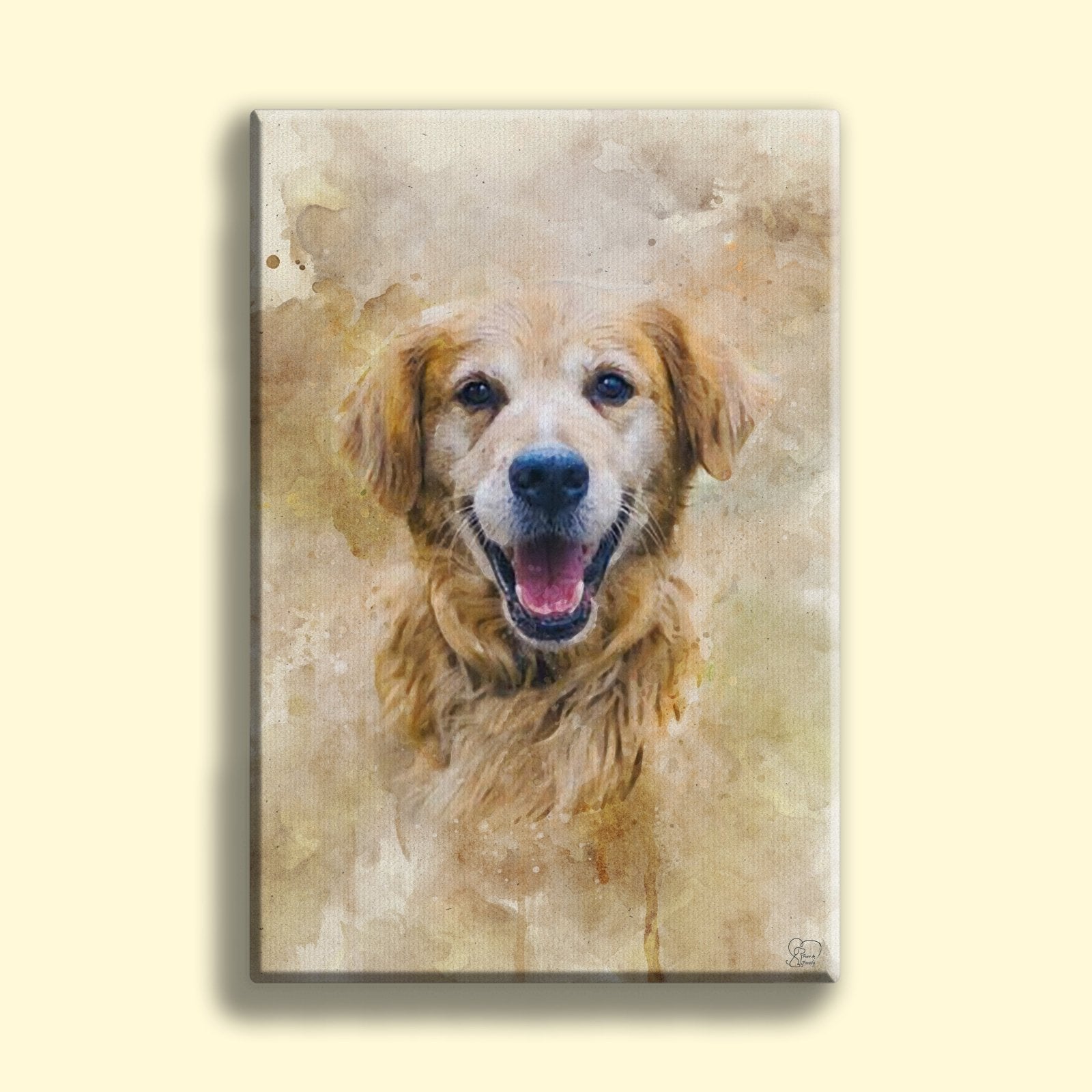 Classic Watercolor Pet Art – Custom Watercolor Pet Portrait - 1 Pet - Furr and Family