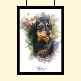 Classic Watercolor Pet Art – Custom Watercolor Pet Portrait - 1 Pet - Furr and Family