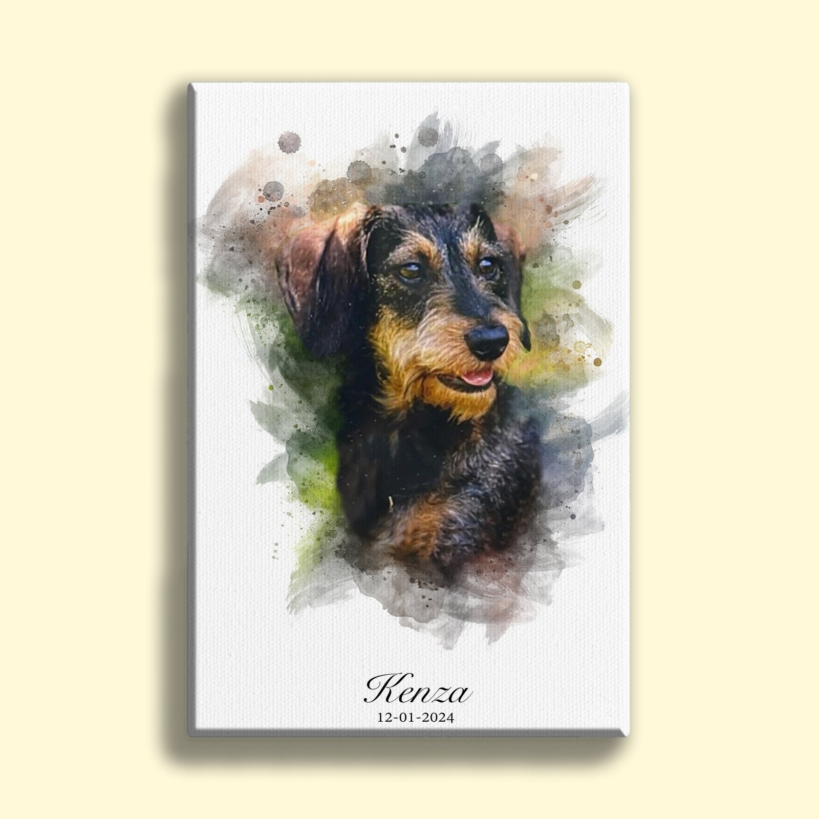 Classic Watercolor Pet Art – Custom Watercolor Pet Portrait - 1 Pet - Furr and Family