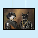 The Majestic Pair – Custom Multi-Pet Royal Portrait