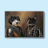 The Majestic Pair – Custom Multi-Pet Royal Portrait