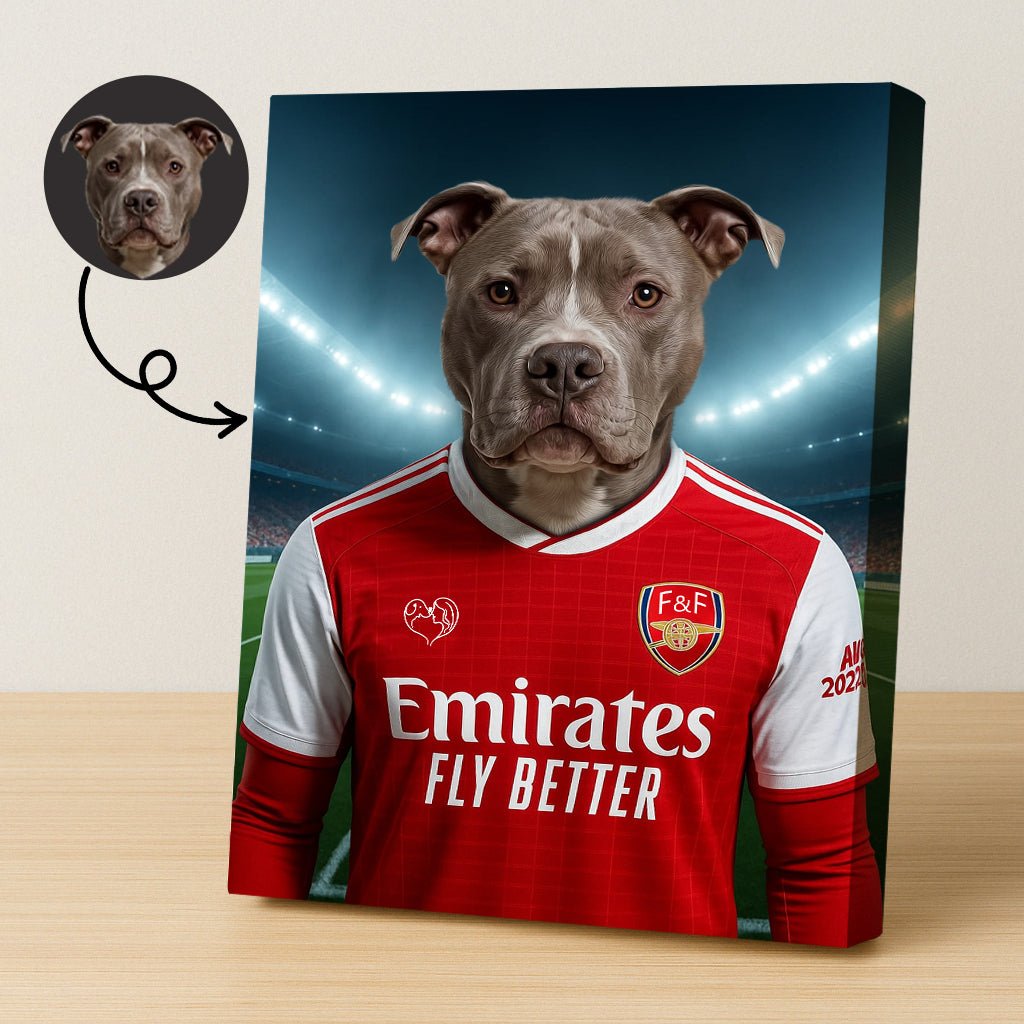 Custom Arsenal Pet Portrait - Pet Sports Theme - 1 Pet - Furr and Family