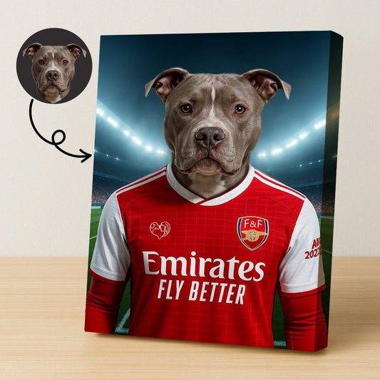 Custom Arsenal Pet Portrait - Pet Sports Theme - 1 Pet - Furr and Family