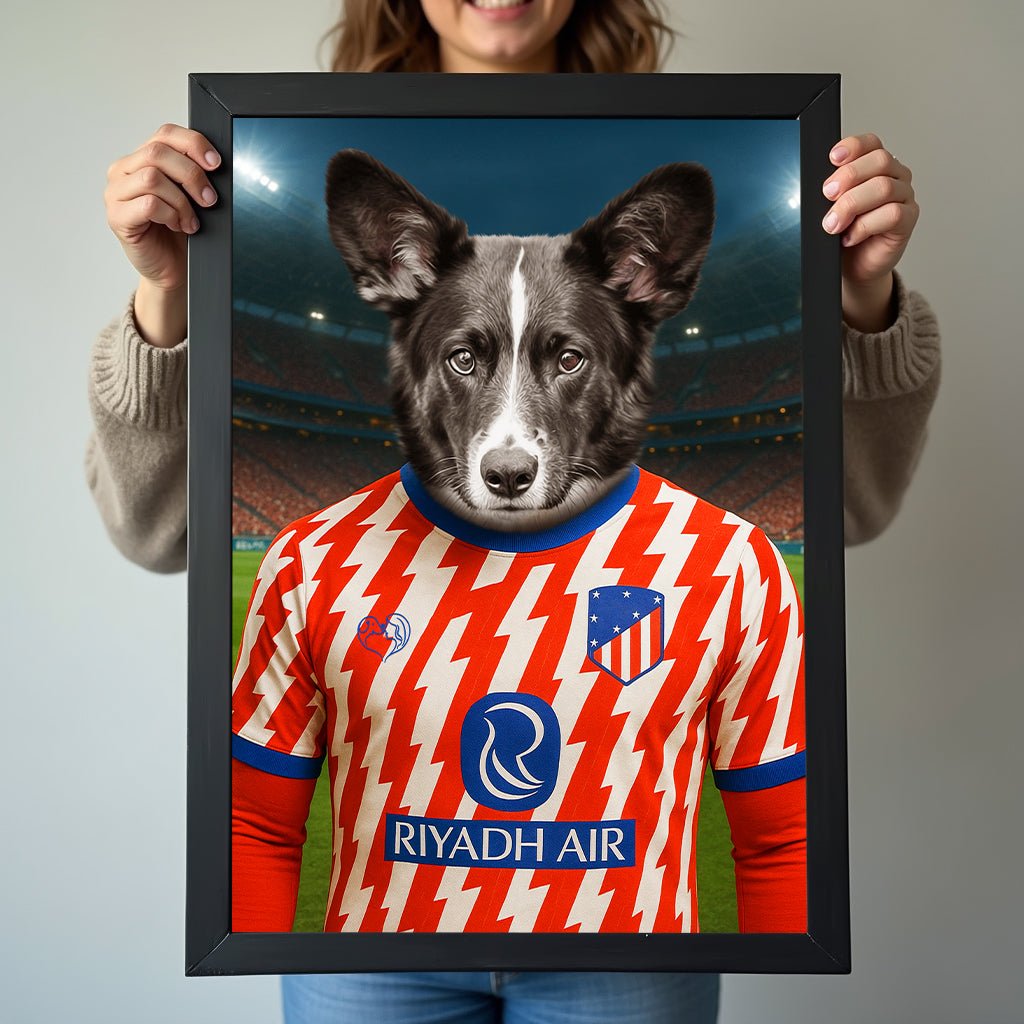 Custom Atletico Madrid Pet Portrait - Pet Sports Theme - 1 Pet - Furr and Family