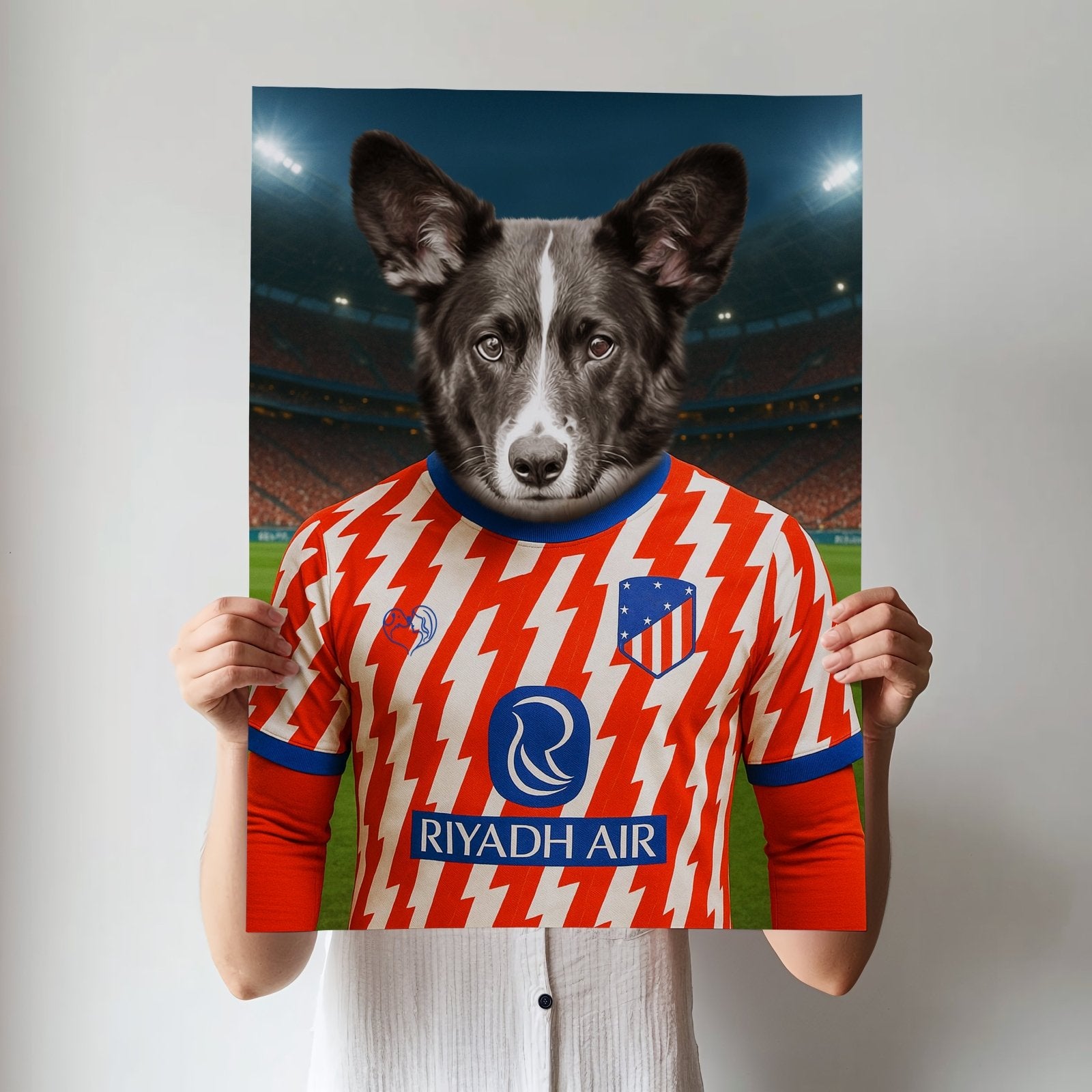 Custom Atletico Madrid Pet Portrait - Pet Sports Theme - 1 Pet - Furr and Family