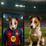 Custom Barcelona Pet Portrait - Pet Sports Theme - 1 Pet - Furr and Family