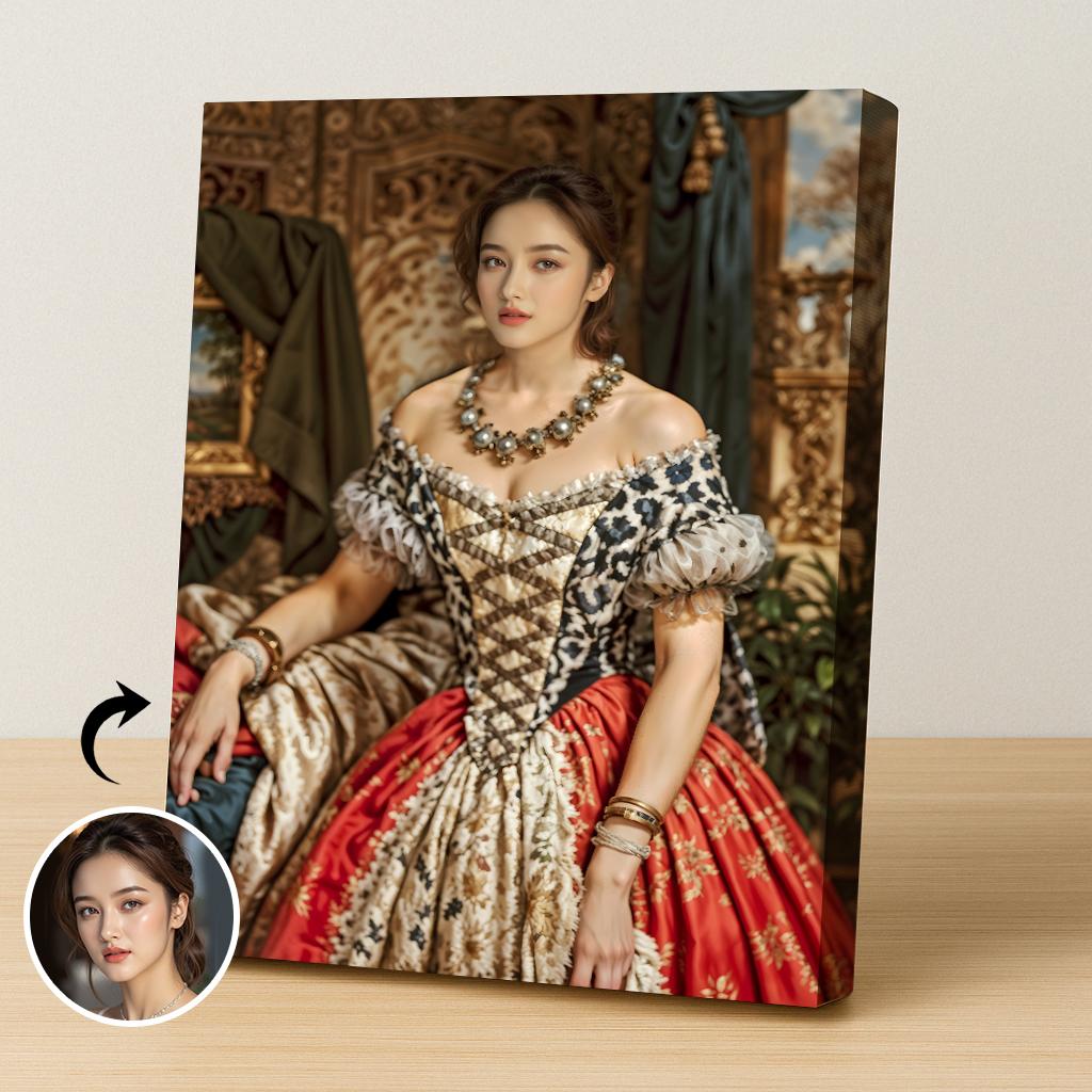 Custom Baroque Queen Painting for Women - Human Portrait - Female - Furr and Family
