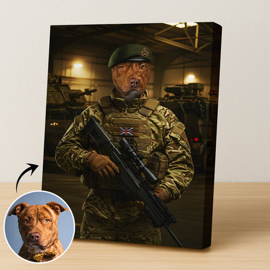 Custom British Special Force Pet Portrait | UK Military - military art - 1 Pet - Furr and Family