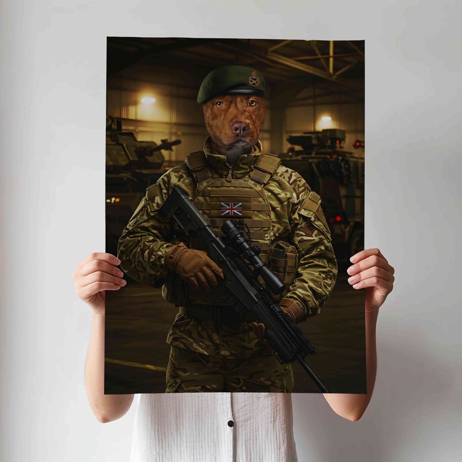 Custom British Special Force Pet Portrait | UK Military - military art - 1 Pet - Furr and Family