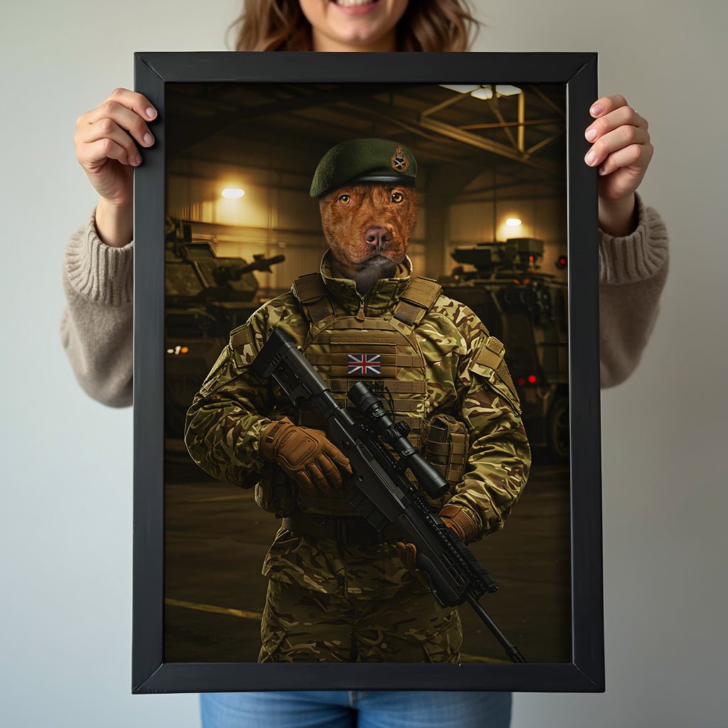 Custom British Special Force Pet Portrait | UK Military - military art - 1 Pet - Furr and Family